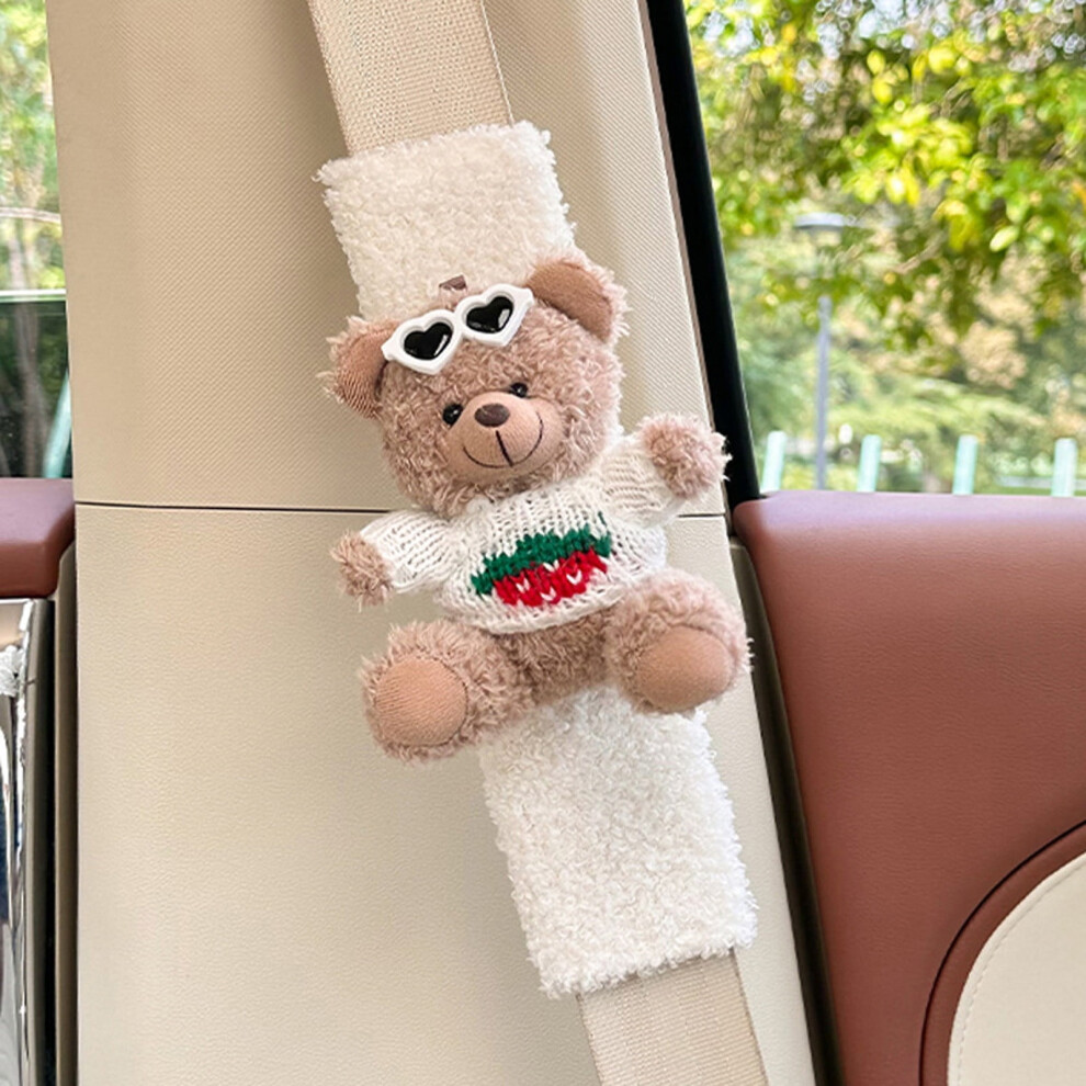 Car Seat Belt Shoulder Protector Plush Cartoon Cover 2 Pcs 9128909474775