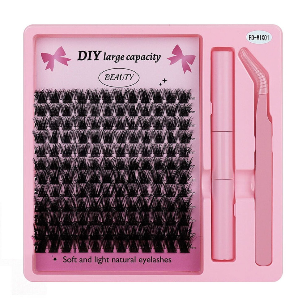 Eyelash Extension Kit Cluster Eyelashes Extensions with Glue Tweezer 10mm-16mm