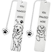 2Pcs Funny Dog Paw Bookmarks, Stainless Steel, Compatible with All Books, Gifts for Dog Lovers & Book Fans
