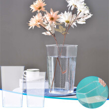 Storage Bucket 1 Piece Clear Acrylic Flower Vase Modern Cylinder Vase for Fresh Dried Silk Flowers Home Office Decor(S)