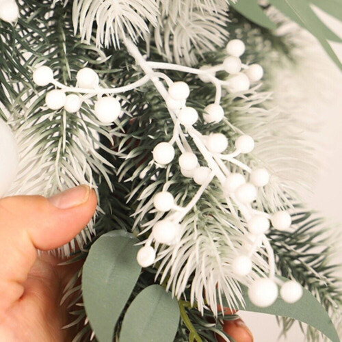 Christmas Wreath Decoration Artificial White 50 cm 2