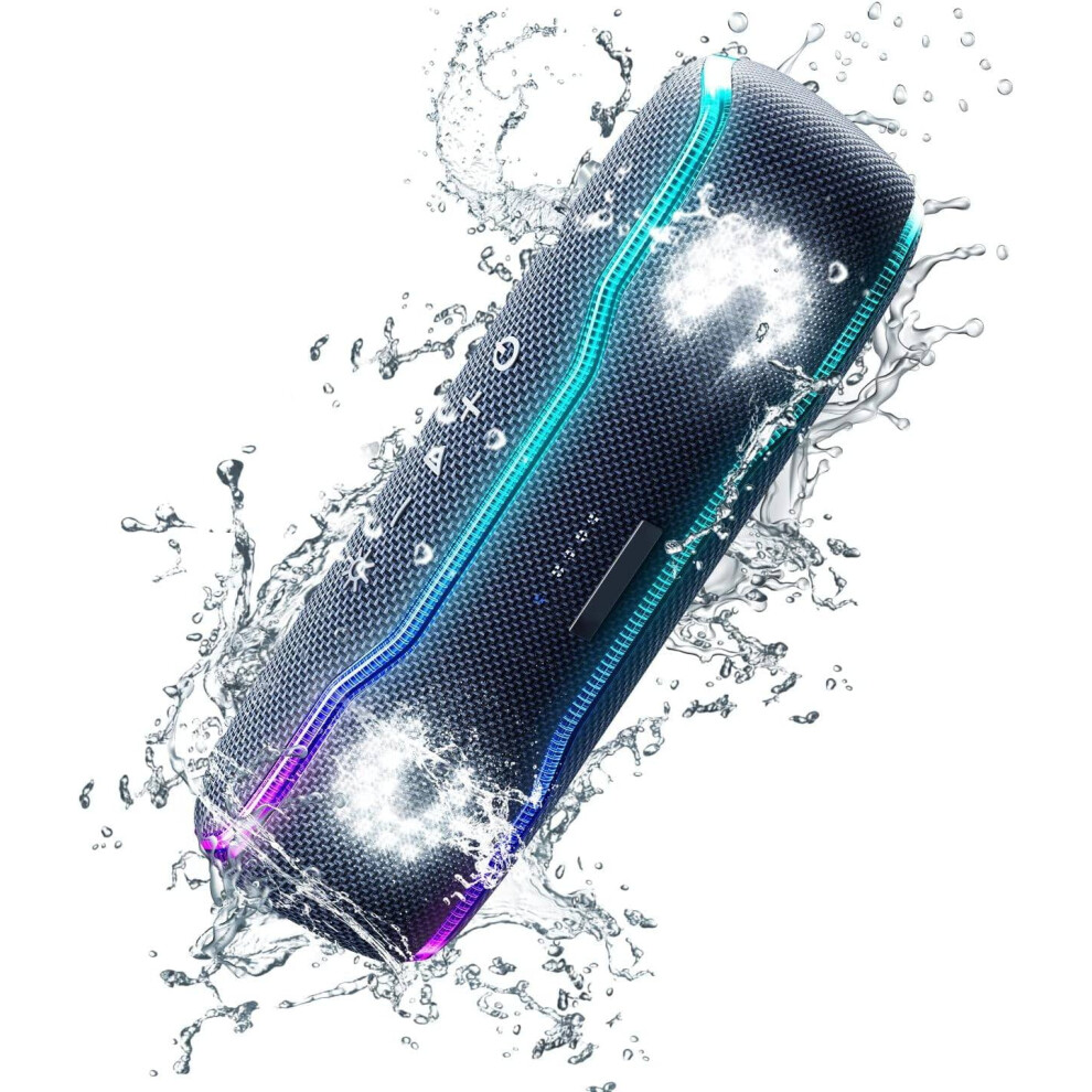 Bluetooth Speaker Ipx7 Waterproof Wireless Speaker With Color Flash Super Bass 25W, 24 Hours Playtime 30 Meters Bluetooth Range Pairing (Black) Black 9426043829889