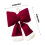 Christmas red flocking bow decoration 12 pcs 3