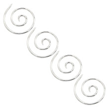 4 stk. spiralstriknåle til syning, hækling, sølv