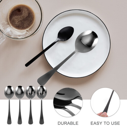 Stri4Pcs Κουτάλι σερβιρίσματος φαγητού από ανοξείδωτο ατσάλι Πρακτικό σουρωτήρι 2