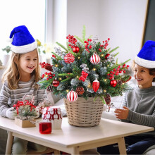 Bonnet de Père Noël épais, doux et moelleux pour enfants et adultes – Costume de fête de Noël, bonnet d'hiver, accessoire de décoration