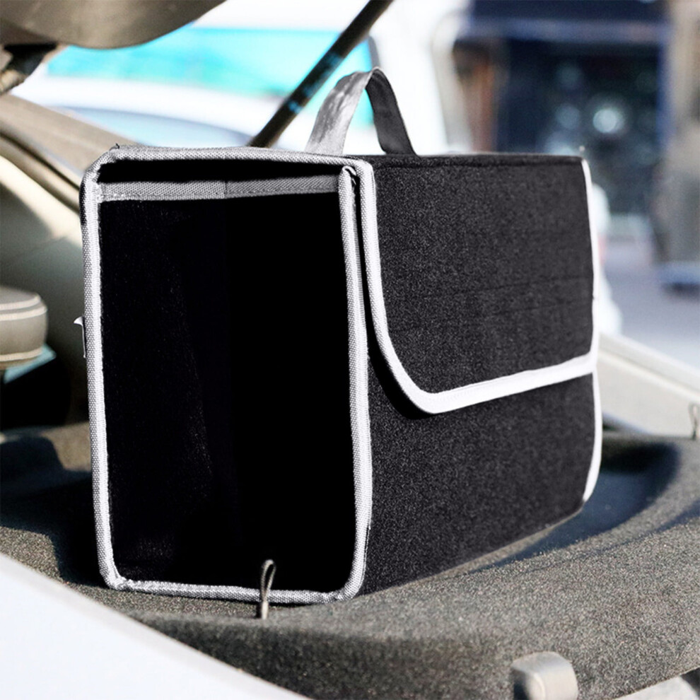 Car Trunk Organizer Foldable Storage Bag With Portable Handle And Magical Tape For Travel Car Seat Back Rear Storage Solution 9426043672324