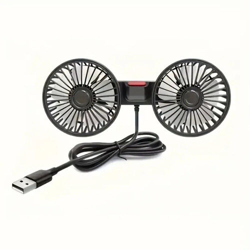 Ανεμιστήρας αυτοκινήτου με διπλή κεφαλή USB, περιστρεφόμενη 360 βάση εξαερισμού 2