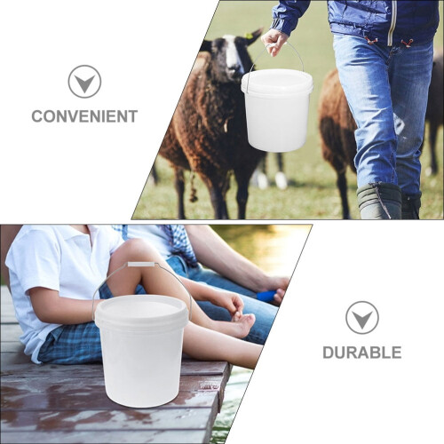 Clean Water Bucket Plastic White 1Pcs 8L 2