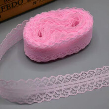 20 Yards Bilateral Handicrafts Embroidered Lace Trim 25mm Sewing Wedding-Pink