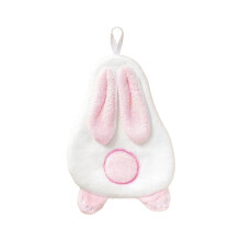 Rabbits Shaped Hand Towel Thickened Corals Fleece Towel Wall Mountables Suitable for Bathroom Use Highly Absorbent Odor Free Lint Free Drying(White)