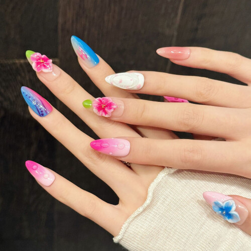(XS) 3D Blush Pink Almond Press On Nails - 10Pcs 2