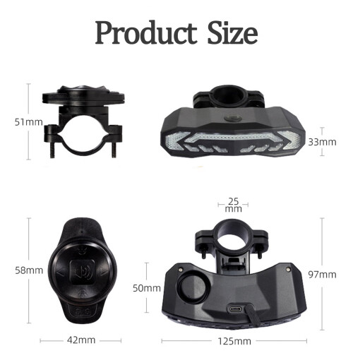 Bike Motorcycle Taillight Alarm System Wireless Vibration 2