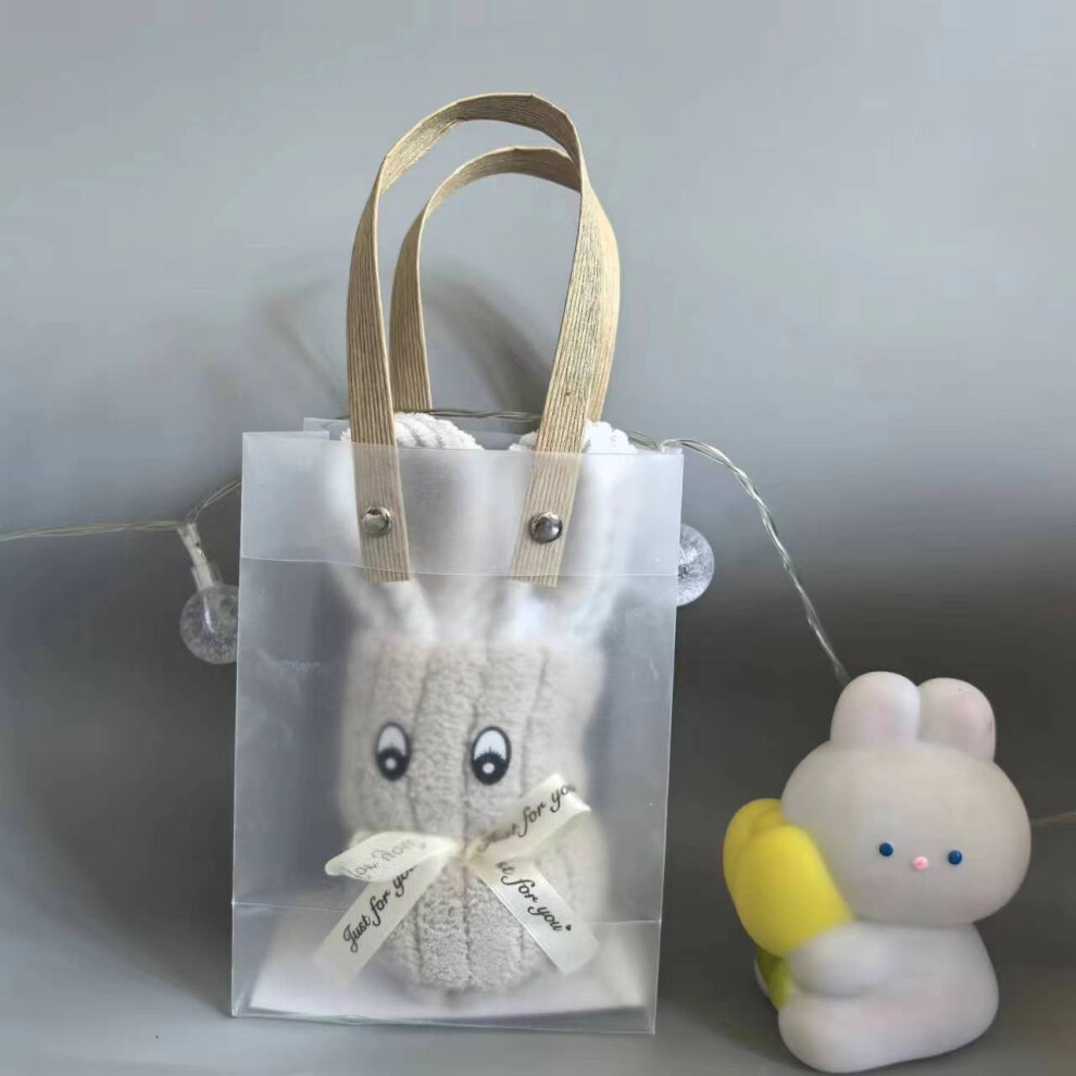 Easter Bunny Towel 30x30cm, Coral Fleece Square Handkerchief & Scarf – Cute Rabbit-Shaped Gift Towel, Compatible with Easter