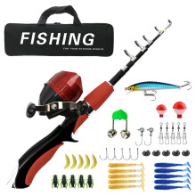 Portable Telescopic Fishing Rod Kit for Youth - Compact Fishing Gear with Reel and Carry Bag for Beginners for Outdoor Adventures