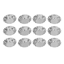 Egg Tart Mold, Curled Edge Easy Demolding Round 7.7x4.8x1.8cm Cupcake Pan For Baking