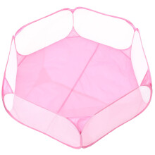 Portable Breathable Pet Playpen for Home in Pink Polyester Ideal for Small Pets and Babies 39.37 inches