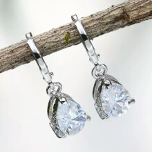 925 Silver Drop Earrings Women Cubic zirconia Wedding Engagement Jewelry Gifts-#13