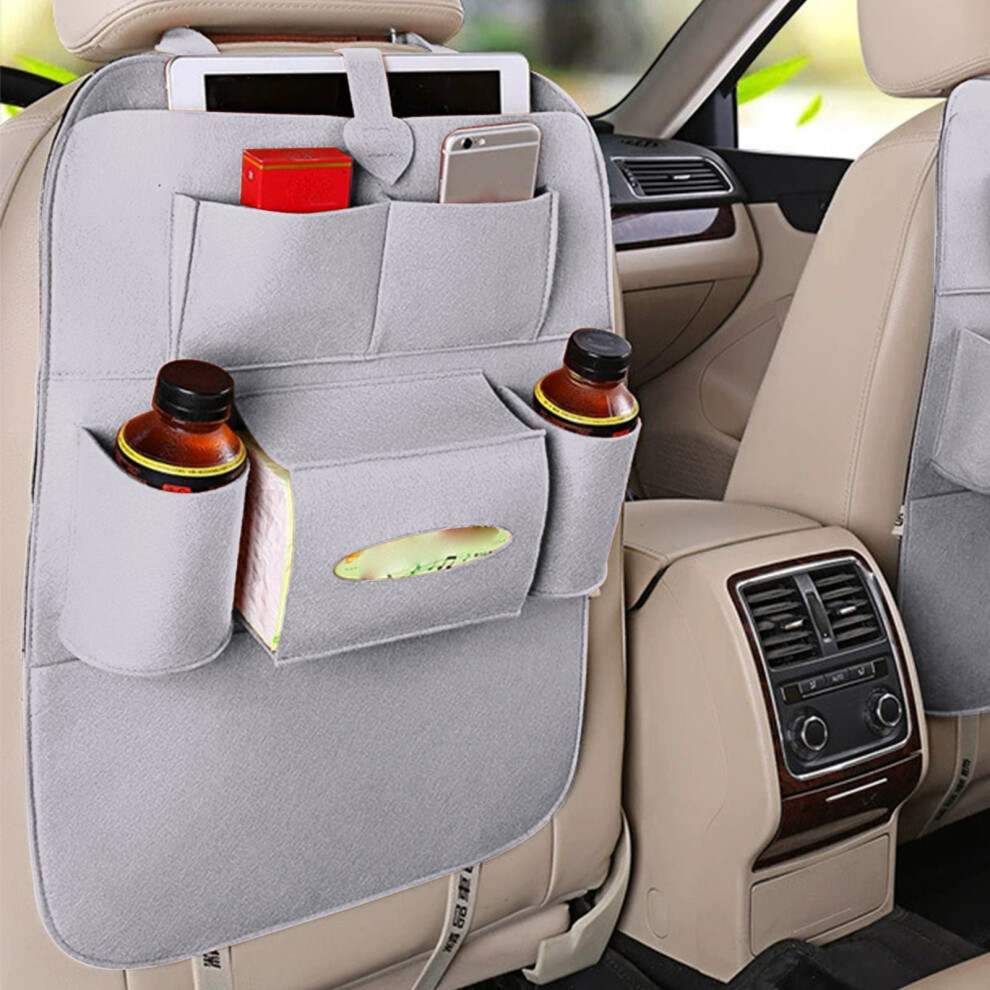 Waterproof Car Seat Back Storage Bag With Tablet & Bottle Holders, Compatible With Most Vehicles 9401284788140