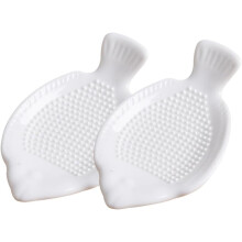 Cabilock 2-Pc Ceramic Fish-Shaped Grater Set for Garlic, Ginger, Onion & Cheese – Compatible with Garlic Bread