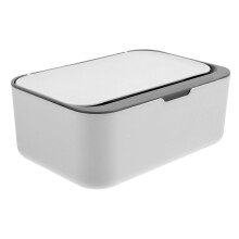 Refillable Dark Grey Wipe Holder for Bathroom and Table with Single Handed Dispensing