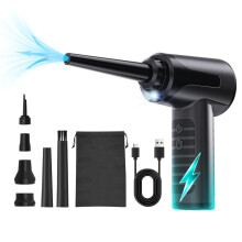 Portable USB Rechargeable Suction Blower, 6000Pa Car Vacuum Cleaner for Home/Office – Compatible with USB-C