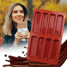 Chocolate Molds Food Grade Silicone Baking Molds for Chocolate Bars Energy Bars Waffles Kitchen DIY Baking Experience Helper