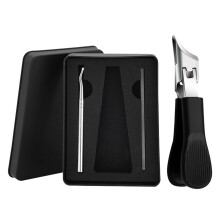 Eagle Beak Beveled Nail Clippers (Black, 3 pcs/set, 3.58 in) – 3 Sets, compatible with ANMUYUM