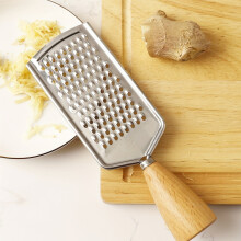 2pc Stainless Steel Food Grater With Round Beech Wood Handle Kitchen Food Grater Cheese Planer Kitchen Accessories