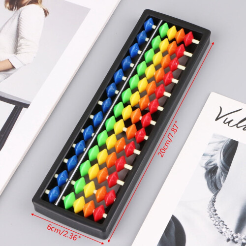 13 Column Portable Plastic Abacus Arithmetic Soroban Calculating Tool With Color Colorful 2