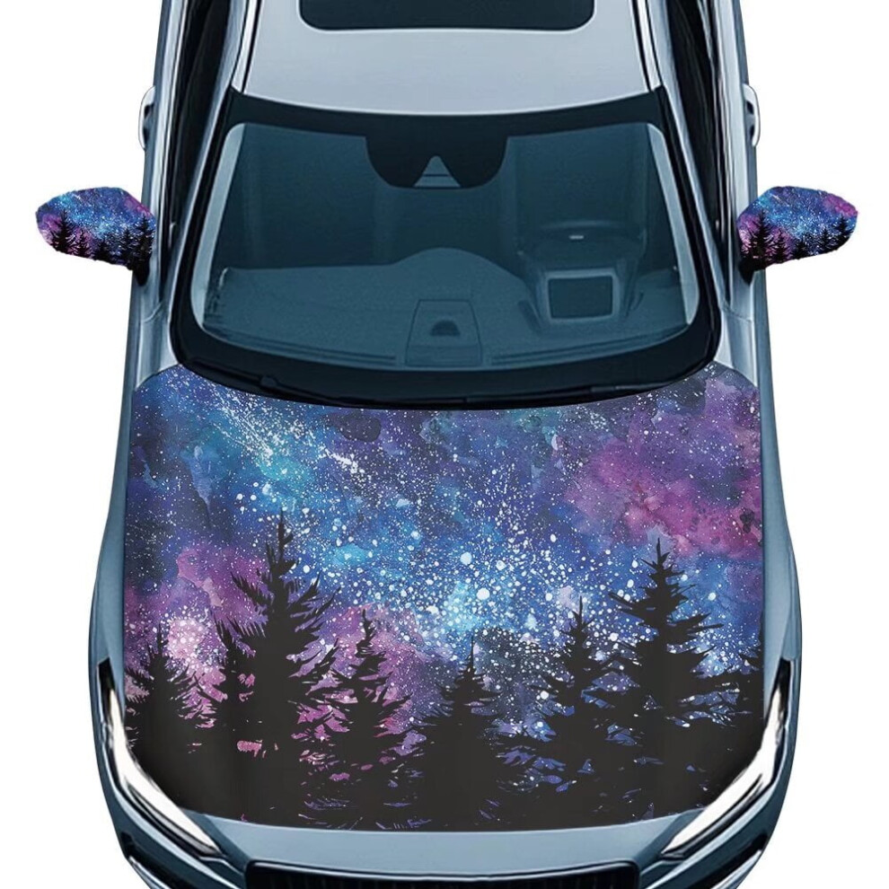 Starry Night Forest Car Hood & Mirror Covers Â Decorative & Protective Accessories Compatible With Most Vehicles 9426043674700