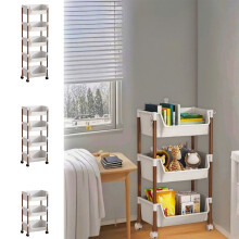 3-Tier Rolling Cart with Wheels, Multi-Use Mobile Storage Cart for Living Room, Bedroom, Kitchen – Easy Assembly, Heavy-Duty Frame