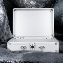 Aluminum Briefcase with Lock Silver for Daily Use Storage 1Pack