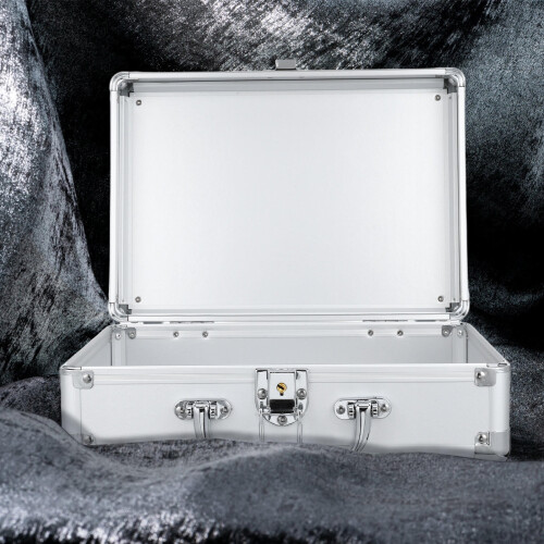 Aluminum Briefcase with Lock Silver for Daily Use Storage 1Pack