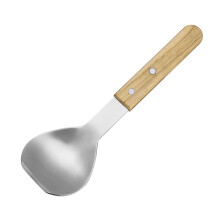 Ice Stainless Steel Wooden Handle Spoon Hard Kitchen Tool With Wood Handle Durable Home Kitchen Eating Tableware