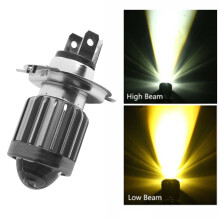 H4 Dual Color Motorcycle Headlight White 6000K High Beam/yellow 3000K LOW Beam With 6*CSP Chip IP68 Led Bulbs For Cars, Motorcyc