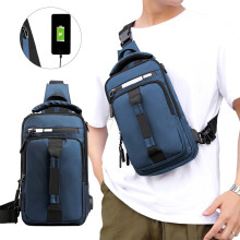 Taška cez rameno pre mužov a ženy, náprsný batoh s USB nabíjaním na turistiku a kempovanie, vodeodolná taška cez rameno, denný batoh,