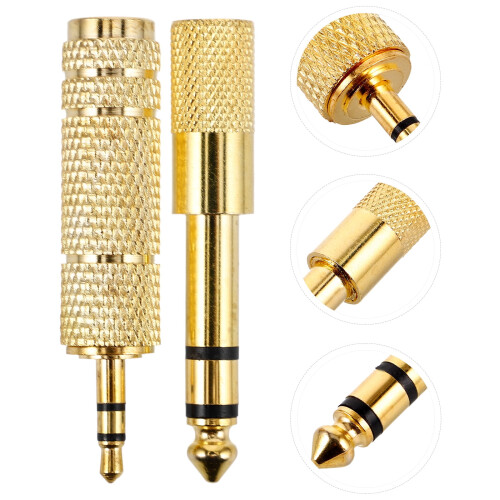 Ibasenice Gold Plated Stereo Jack Connector 2Pcs 2