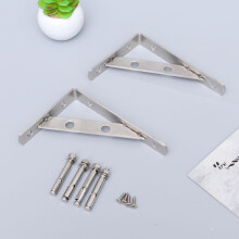 2pcs Industrial Wall Shelf Support Bracket Stainless Steel Triangular Bracket with 4 Screws (3x150mm)