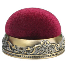 Vintage pin cushion sewing accessory alloy base half-ball