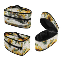 Portable steamer bag sunflower with zipper handle case
