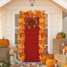 Artificial Maple Leaf Rattan Decoration, Home Decor, Fall Decoration, Simulated Leaves for Indoor and Outdoor, Waterproof and Easy to Maintain