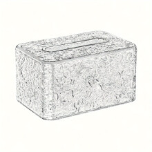 Elegant Crystal-Clear Napkin Dispenser Box – Transparent, Removable Cover, Fade-Resistant & Washable, for Living Room, Bedroom, Bathroom
