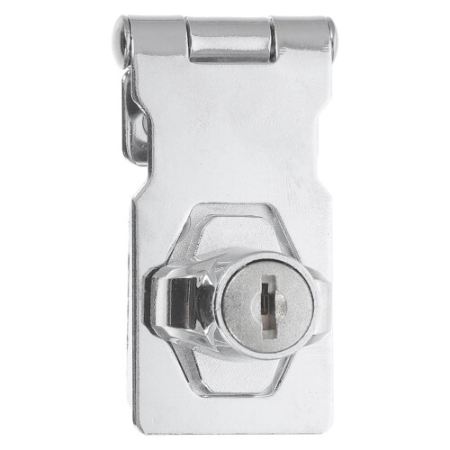 1Set Silver Rectangular Keyed Hasp Locks for Cabinets Boxes with Anti Security Locking