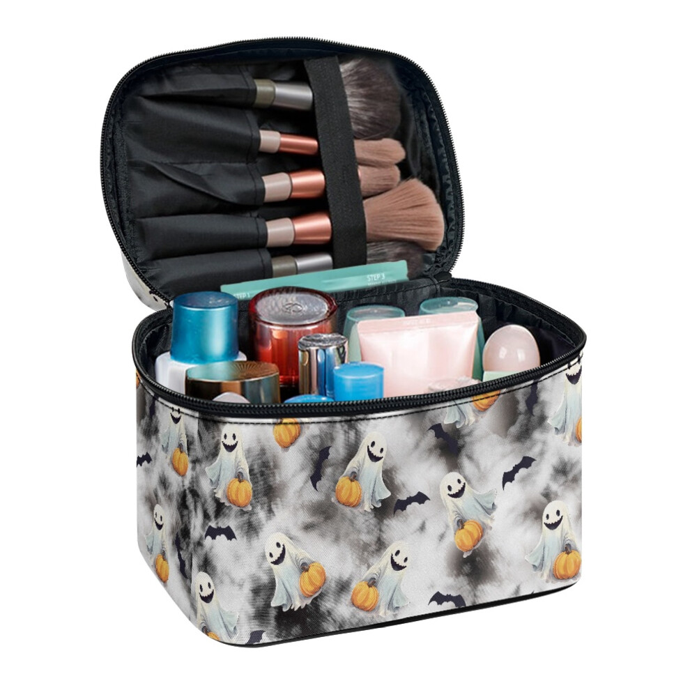 Ghost Pumpkin Bat Portable Makeup Brush Bag Makeup Organizer Bag Durable Brush Holders Girlfriend