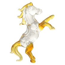 Crystal Standing Horse Figurine – Handmade Glass Animal Statue, Collectible Ornament & Paperweight for Home/Office Table