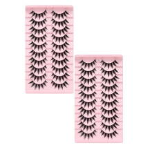 Manga Lashes 1-5 Pack: Natural 3D Volume Anime False Eyelashes, Korean/Japanese Style, Compatible with Asian Eyes