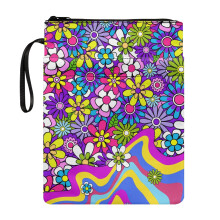 8.66 x 11.42 Polyester Fabric Book Sleeve Protector - Book Organzier Holder for Bible, Hardcover Notebook Journal Textbooks Paperbacks Pop Art Floral