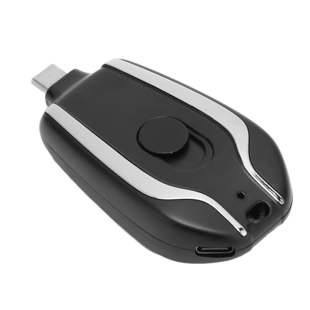Portable Keychain Power Bank 1500Mah Usb C Mini Emergency Charger Black 5041387630652
