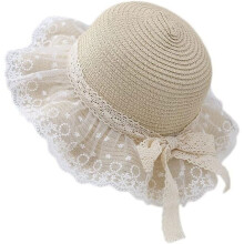 Little daughter Breathable Summer Straw Hat Foldable UV Protection Bowknot Wide Brim Floppy Beach Sun Visor Hats